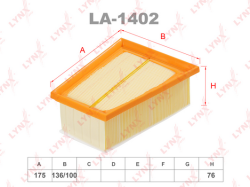 Фильтр воздушный LADA Largus 1.6 16V 12> / Clio II 1.4/1.6 16V 99> LA-1402