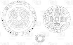 Сцепление в сборе для а/м Toyota Land Cruiser Prado (09-) 2.7i (с мех. муфт) (FR 1910)