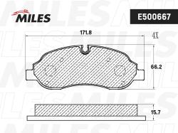 Колодки тормозные FORD TRANSIT 13- передние DRW CERAMIC e500667