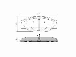 Колодки тормозные (Спереди) Toyota Hilux Pick Up 04-20 / Hilux Surf 05-09