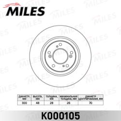 Диск тормозной HONDA ACCORD 98-02/CIVIC 01-05/LEGEND 06- передний вент.D=300мм. k000105