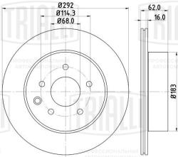 Диск торм. для а/м Nissan Qashqai (06-)/X-Trail T31 (07-) зад. d=292 (перф/слот/окраш)(DF 276s) PRO