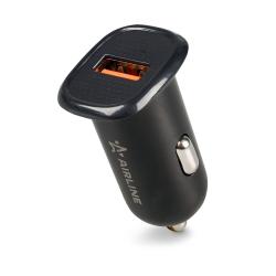 Адаптер автомобильный компактный 1xUSB QC 3.0, 12/24В (AEAK018)