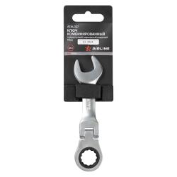 Ключ комбинированный трещоточный шарнирный короткий 14мм PRO пласт.подвес (ATAL027)