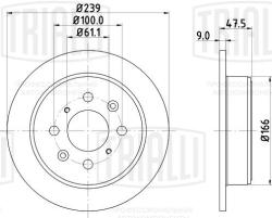 Диск торм. для а/м Honda Jazz (02-)/Honda Civic (91-) зад. d=239 (DF 062208)