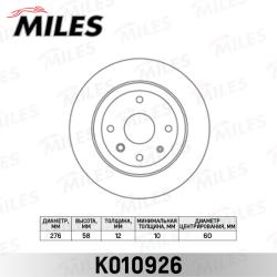 K010926 Диск тормозной CHEVROLET EPICA 2.0-2.5 06- задний D 276мм.