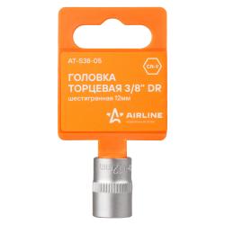 Головка торцевая 3/8" шестигранная 12мм пласт.подвес (AT-S38-05)