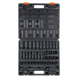 Набор головок ударных 1/2"DR L=78мм и L=38мм, 43пр. (9-30мм) пласт.кейс (ATAS400)