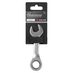 Ключ комбинированный трещоточный короткий 17мм PRO пласт.подвес (ATAL020)