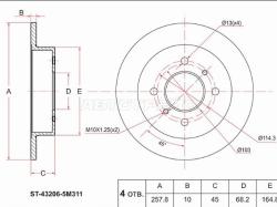 Диск тормозной (Зад) Nissan Almera 95-06 / Primera 90-02 / Sunny 98-04 / Bluebird Sylphy 00-05