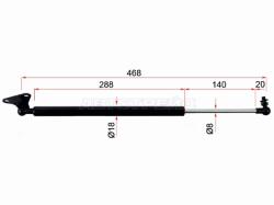 Амортизатор крышки багажника Toyota Land Cruiser (J200) 07-21 / Lexus LX 07-23 (Справа)