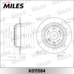 K011584 Диск тормозной HONDA ACCORD 2.4 08- задний D 305мм.