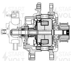 STARTVOLT LG 0805 Генератор для автомобилей Hyundai Porter 2 (08-) с дв. D4CB 100A