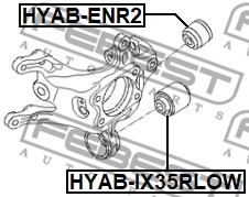 САЙЛЕНТБЛОК ЗАДНЕЙ ЦАПФЫ НИЖНИЙ HYUNDAI IX35/TUCSON 14 (CZECH PLANT-EUR) 2013-2015 [EUR] hyab-ix35rlow