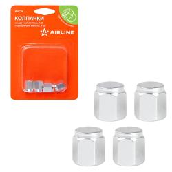 Колпачки на шинный вентиль K-3, серебряные, металл, 4 шт. (AVC16)