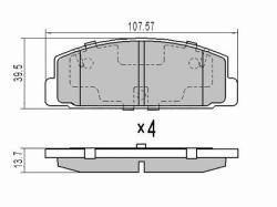 Колодки тормозные (Сзади) Mazda 6 02-12 / FAW Besturn B50 12-17