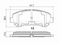 Колодки тормозные (Спереди) Nissan Juke 10-14 / Qashqai 06-13 / X-Trail 07-17 / Dualis 07-14