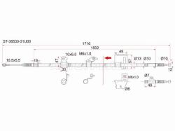 Трос ручника NS Cefiro A32 94-98, -RH