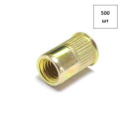 Заклепка гаечная M 6х1.0х15 (0,7-3,5) ж.ц.уменьш. фланец (насечка)(Dцил=9,5)вытяжная 500шт FORTLUFT sts025709