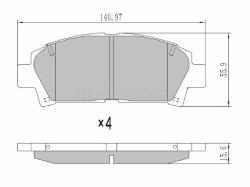 Колодки тормозные (Спереди) Toyota Avensis (T220) 97-03 / Caldina (T210) 97-02 / Corolla (E100) 91-0
