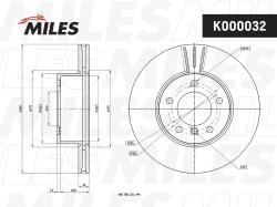 K000032 Диск тормозной BMW 1 E81/E87/3 E90/E91/E92 передний D 300мм.