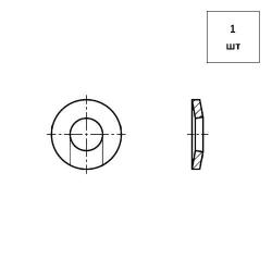 Шайба тарельчатая D 14 (15) DIN 6796 A2 1шт FORTLUFT sts032295
