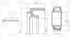 Подшипник ступицы для а/м Hyundai Accent (94-) перед. (кмпл:подш.2шт/сальн.2шт/шплинт) (CS 0881)