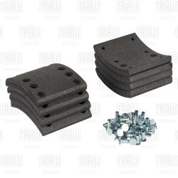 Накладка торм. колодки для а/м КАМАЗ Компас-9 Р/К 8 шт. с закл. 120х135 (передний мост) (BLT 0724)