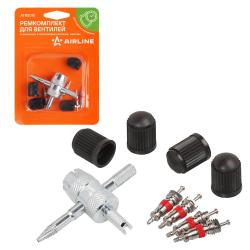 Ремкомплект для вентилей (4 золотника, 4 пласт.колп, 1 метчик) в блистере (ATRS015)