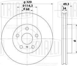 Диск торм. для а/м Infiniti FX (03-) перед. d=320 (окраш.) (DF 117208)