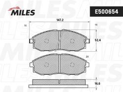 Колодки тормозные HYUNDAI H-1/STAREX 2.4-2.5D 97- передние Ceramic E500654
