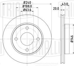 Диск торм. для а/м Ford Escort (90-) перед. d=240 (DF 095216)
