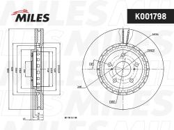 K001798 Диск тормозной LEXUS RX 12- передний вент.D 328мм