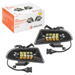 Фара светодиод., четкая свет. граница, 36Вт, Бел./Желт., 180х130х110мм, кмпл. 2 шт. (ALED087)