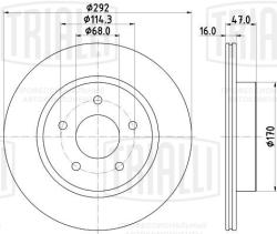 TRIALLI DF 073418 Диски тормозные для автомобилей Nissan X-Trail (14-)  /  Renault Koleos (16-) задние d=292
