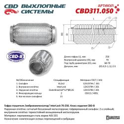 Гофра глушителя 3х-сл InterLDck 70-250. CBD311.050