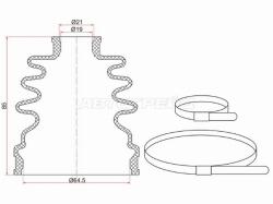 Пыльник шруса наружный TOYOTA PLATZ 99-05/VITZ 99-05/YARIS 99-02/SUZUKI SWIFT 1.3 89-(2 хомута. рези