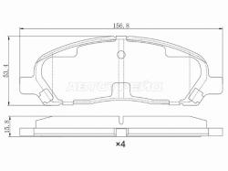 Колодки тормозные (Спереди) Mitsubishi Chariot 83-91 / Chariot Grandis 97-03 / RVR 97-02