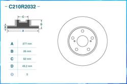 Диск тормозной передний C210R2032