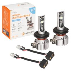 Лампa светодиод., H7, 12В, 17Вт, 6000К (Бел.), 4000Лм, для рефлект./линз., кмпл. 2 шт., STANDART (AEAR007)