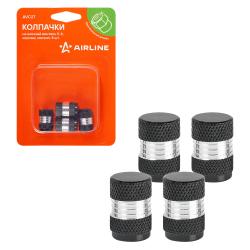 Колпачки на шинный вентиль K-6, черные, металл, 4 шт. (AVC27)