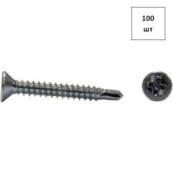 Саморез 6.3х90 потай.гол.со сверлом DIN 7504P оц. 100шт FORTLUFT sts026494