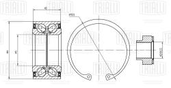 Подшипник ступицы для а/м Honda CR-V II (02-) перед. (кмпл:подш./стоп.кол./гайка) (CS 2379)