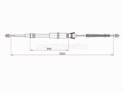 Трос ручного тормоза SKODA OCTAVIA RH/LH 96-10 (барабанные тормоза)