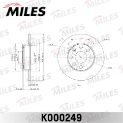 K000249 Диск тормозной OPEL ASTRA H 1.6 04-/CORSA 82-93/KADETT 79-91 передний не вент.