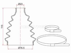 Пыльник шруса наружный FR NISSAN ALMERA B10 (2 хомута. термопластик)