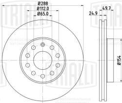 Диск торм. для а/м Skoda Octavia A5 (04-)/Yeti (09-) перед. d=288 (DF 180108)