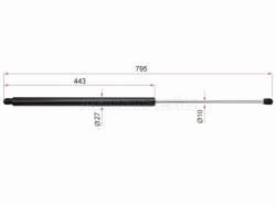 Амортизатор крышки багажника Mercedes-Benz V-Class 96-03 / Vito 96-03 (Справа=Слева)