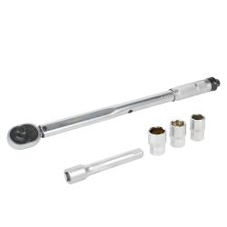 Ключ динамометрический 1/2" 40-210Нм, набор 4 пр. (головки 17,19,21 удл.125 мм), кейс (ATBN011)