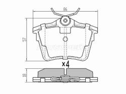 Колодки тормозные (Сзади) Citroen C5 08-17 / C1 05-08 / Peugeot 407 04-09 / 607 99-08